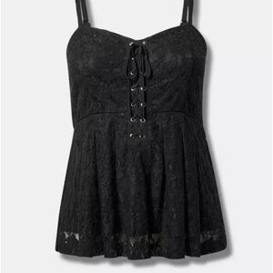 TORRID Peplum Lace Corsetck Lace Corset Top 0